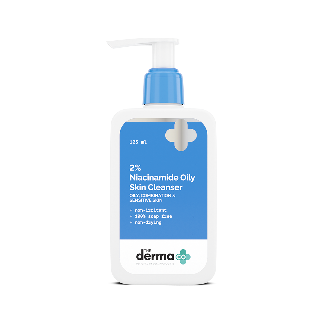 2% Niacinamide Oily Skin Cleanser for Sensitive, Oily & Combination Skin 125 ml  Non-Irritant | 100% Soap-Free | Non-Drying | Gently Cleanses Makeup