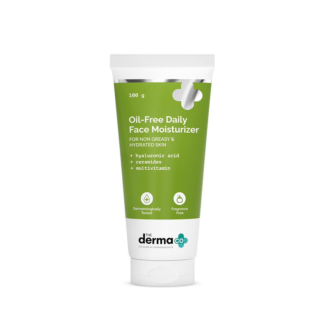 Oil-Free Daily Face Moisturizer With Hyaluronic Acid, Ceramides & Multivitamins for Non-Greasy & Hydrated Skin - 100g